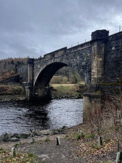 Passing under the Inver Viaduct