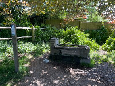 One of many water taps en route, with a sign showing you the next water point in both directions