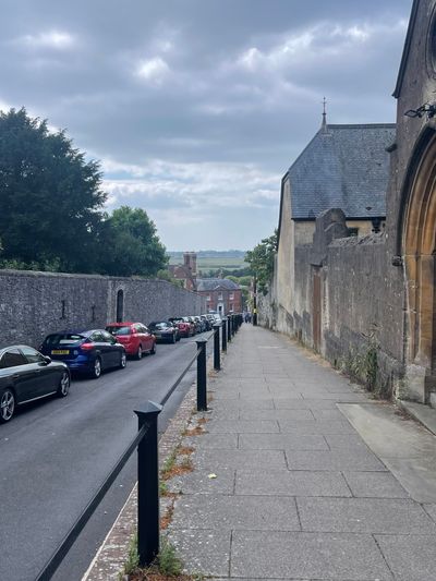 Looking back down Parson's Hill, as you ascend to Arundel Cathedral