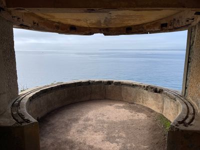 The view from one of the surviving gun bases at Brownstone Battery