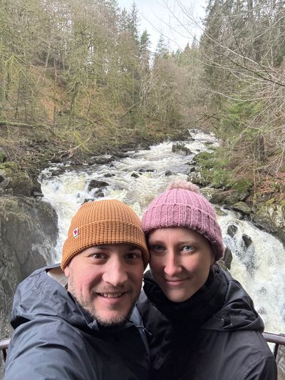 Overlooking the Black Linn Falls from Ossian's Hall