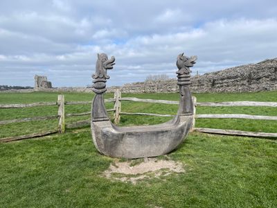 'Landings' sculpture at Pevensey Castle